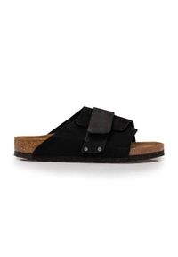 Klapki unisex Birkenstock Kyoto. Kolor: czarny. Materiał: skóra