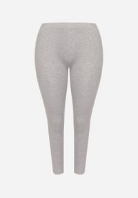 Born2be - Szare Bawełniane Legginsy z Gumką w Pasie Mevora. Okazja: na co dzień. Kolekcja: plus size. Kolor: szary. Materiał: bawełna. Styl: klasyczny, casual #5