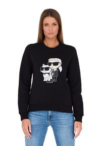 Karl Lagerfeld - KARL LAGERFELD Czarna damska bluza Ikonik 2.0, Rozmiar M. Kolor: czarny