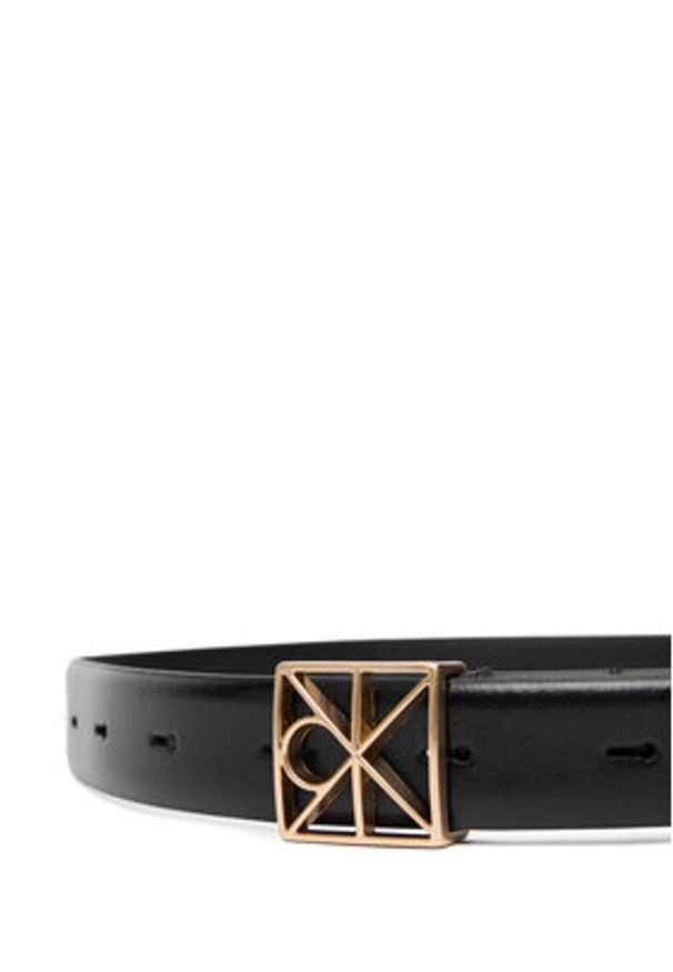 Calvin Klein Pasek Damski Emblem Buckle 25Mm Fixed Smooth LV04F7072G Czarny. Kolor: czarny. Materiał: skóra