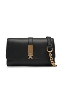 TOMMY HILFIGER - Tommy Hilfiger Torebka Th Heritage Mini Crossover Chain AW0AW17222 Czarny. Kolor: czarny. Materiał: skórzane