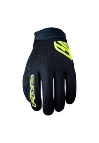FIVE GLOVES - Rękawice XR-AIR - CZARNE/FLUO-ŻÓŁTE - L/10. Kolor: żółty, wielokolorowy, czarny. Materiał: mesh, tkanina. Sport: kolarstwo #1