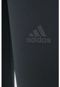 adidas Performance legginsy do biegania RI 3B TIGHT HA9937 damskie kolor czarny gładkie. Kolor: czarny. Materiał: skóra, poliester, materiał. Wzór: gładki. Sport: fitness