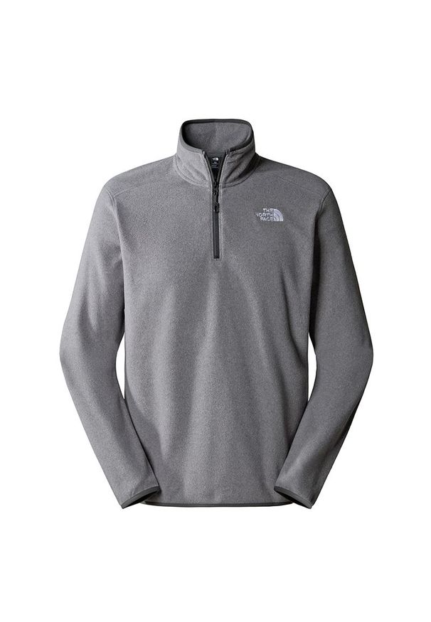 Bluza The North Face 100 Glacier 1/4 Zip Fleece 0A855WDYY1 - szara. Kolor: szary. Materiał: polar, poliester, dzianina. Styl: klasyczny. Sport: narciarstwo