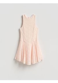 Reserved - Sukienka mini - pastelowy róż. Kolor: różowy. Materiał: tkanina. Długość: mini #1