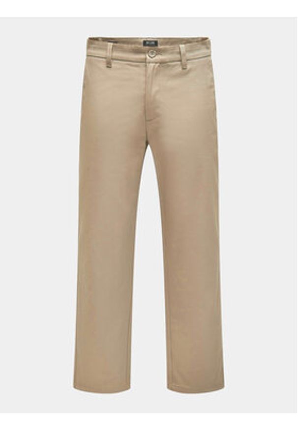 Only & Sons Spodnie materiałowe Edge-Ed 22024468 Beżowy Loose Fit. Kolor: beżowy. Materiał: bawełna