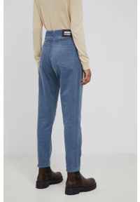 Dr. Denim spodnie sztruksowe damskie kolor fioletowy proste high waist. Stan: podwyższony. Kolor: fioletowy. Materiał: denim, sztruks #3