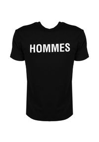 Les Hommes T-shirt | LF224301-0700-9001 | Grafic Print | Mężczyzna | Czarny. Okazja: na co dzień. Kolor: czarny. Materiał: bawełna. Wzór: nadruk. Styl: casual #7