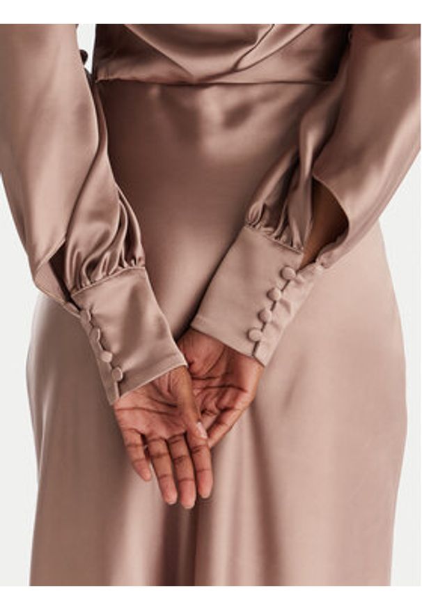 ACCESS FASHION Sukienka wieczorowa 54-3349-237 Beżowy Regular Fit. Kolor: beżowy. Materiał: syntetyk. Styl: wizytowy