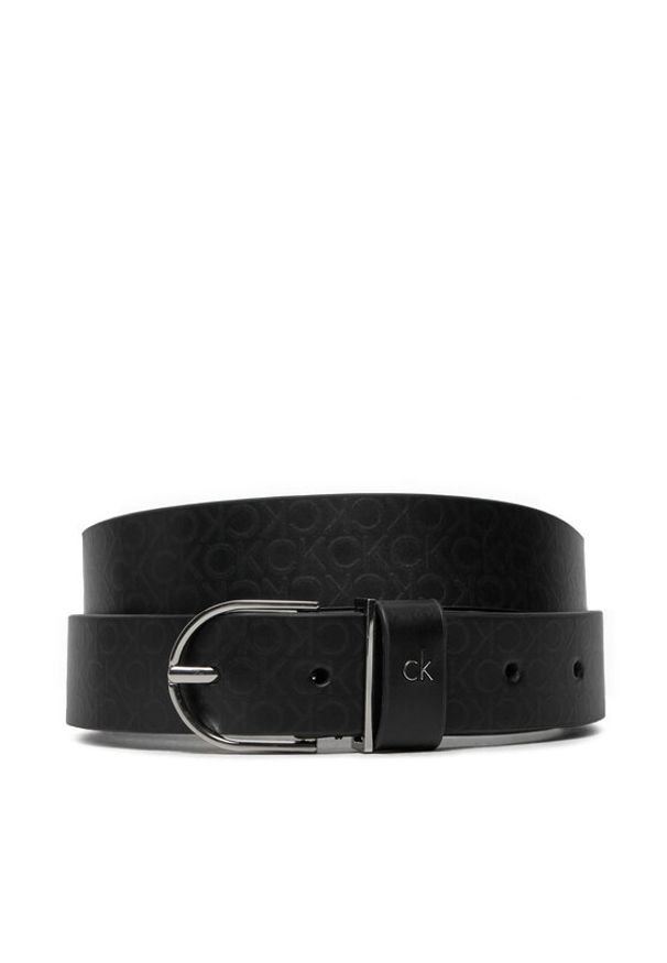 Calvin Klein Pasek Damski Ck Metal Loop Rnd Bckle 3.0_Mono K60K612860 Czarny. Kolor: czarny. Materiał: skóra