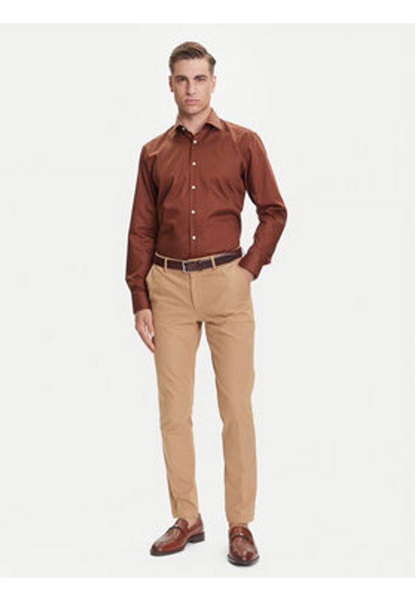 BOSS Koszula H-Joe 50545145 Beżowy Regular Fit. Kolor: beżowy. Materiał: bawełna