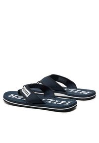 TOMMY HILFIGER - Tommy Hilfiger Japonki Patch Hilfiger Beach Sandal FM0FM05024 Granatowy. Kolor: niebieski