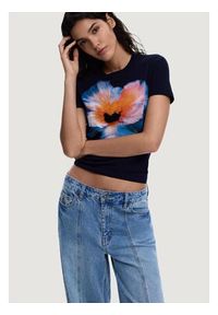 Desigual T-Shirt Estocolmo 26SWTK03 Granatowy Regular Fit. Kolor: niebieski. Materiał: bawełna #3