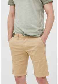 Pepe Jeans szorty MC QUEEN SHORT męskie kolor beżowy. Kolor: beżowy. Materiał: tkanina. Wzór: gładki