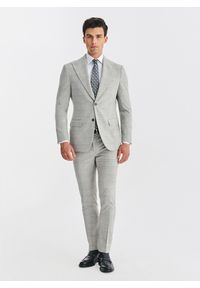 Pako Lorente - PAKO LORENTE – Szara marynarka garniturowa w kratkę. Kolor: szary. Materiał: poliester, wiskoza, elastan. Wzór: kratka #9