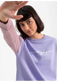 Bluza z bawełny organicznej bonprix jasny fioletowy - dymny jasnoróżowy. Kolor: fioletowy. Materiał: bawełna #6