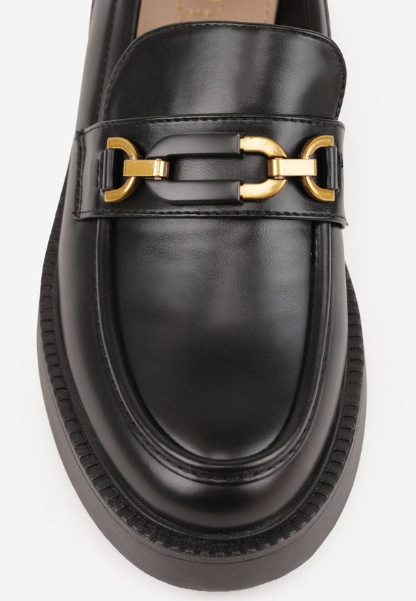 Born2be - Czarne Klasyczne Mokasyny VICES z Elegancką Aplikacją i Skórzaną Wkładką Anatope. Okazja: do pracy, na co dzień, na spotkanie biznesowe. Kolor: czarny. Materiał: skóra. Wzór: aplikacja. Styl: elegancki, klasyczny