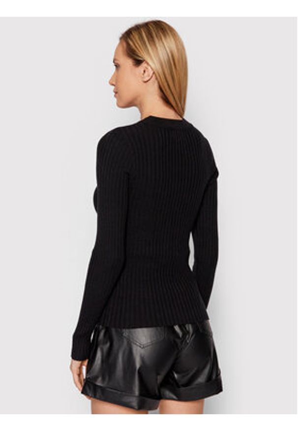 Pieces Sweter Crista 17115047 Czarny Slim Fit. Kolor: czarny. Materiał: wiskoza