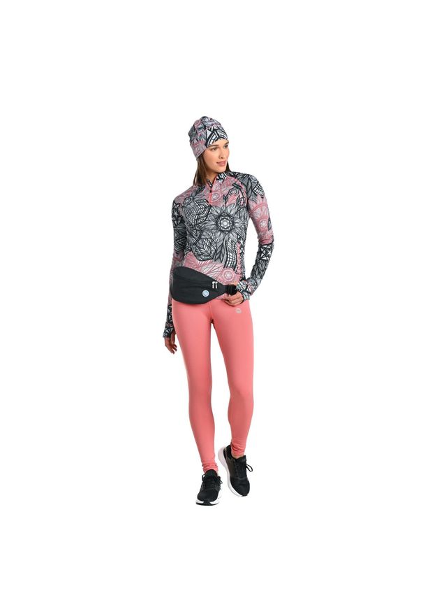 NESSI SPORTSWEAR - Legginsy ocieplane do biegania damskie Nessi Sportswear. Kolor: różowy, pomarańczowy