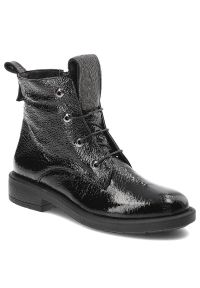 Czarne Botki Venezia Skórzane Buty Damskie. Okazja: na co dzień, do pracy. Kolor: czarny. Materiał: skóra. Styl: casual, klasyczny, elegancki