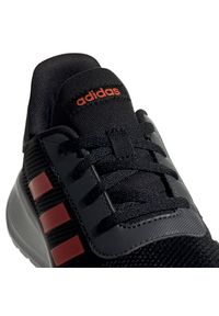 Adidas - Buty adidas Tensaur Run K Jr EG4124 czarne pomarańczowe. Okazja: na co dzień. Zapięcie: sznurówki. Kolor: pomarańczowy, czarny, wielokolorowy. Materiał: guma, materiał, syntetyk. Szerokość cholewki: normalna. Model: Adidas Cloudfoam. Sport: bieganie