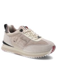 Sneakersy damskie Anekke, ze skóry naturalnej zamszowej sznurowanie lekka podeszwa sportowy styl casual, białe, 42370-482. Okazja: na co dzień. Zapięcie: sznurówki. Kolor: biały. Materiał: skóra, zamsz. Szerokość cholewki: normalna. Wzór: aplikacja #1