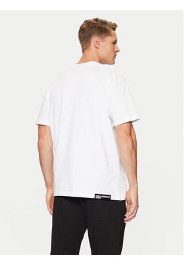 Karl Lagerfeld Jeans T-Shirt A1M17044 Biały Regular Fit. Kolor: biały. Materiał: bawełna