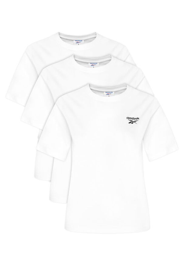 Reebok Komplet t-shirtów RK25194CCW Biały Regular Fit. Kolor: biały. Materiał: bawełna