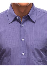 Ombre Clothing - Koszula męska z długim rękawem K665 - fioletowa - 38/170-176. Kolor: fioletowy. Materiał: bawełna, elastan. Długość rękawa: długi rękaw. Długość: długie #3