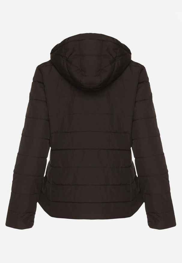 Born2be - Czarna Kurtka Przejściowa z Kapturem i Ozdobnym Pikowaniem Cilvessa. Okazja: na spacer, na co dzień. Typ kołnierza: kaptur. Kolor: czarny. Materiał: poliester, jeans. Styl: casual, elegancki, klasyczny