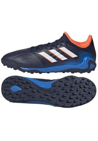 Adidas - Buty piłkarskie adidas Copa Sense.3 Tf M GW4964 wielokolorowe błękity i granat. Zapięcie: sznurówki. Kolor: wielokolorowy. Materiał: skóra. Szerokość cholewki: normalna. Sport: piłka nożna
