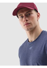 4f - 4F Koszulka treningowa regular szybkoschnąca męska - granatowa XL. Kolor: niebieski. Materiał: dzianina, elastan, włókno, syntetyk, materiał, jersey. Długość rękawa: krótki rękaw. Długość: krótkie. Wzór: gładki, jednolity, ze splotem. Sport: fitness #2