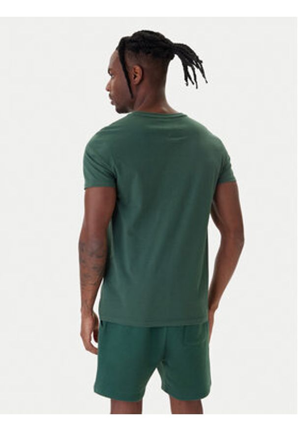Tommy Jeans T-Shirt DM0DM04411 Zielony Slim Fit. Kolor: zielony. Materiał: bawełna