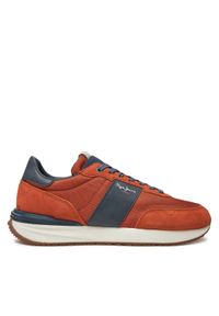 Pepe Jeans Sneakersy PMS60020 Brązowy. Kolor: brązowy. Materiał: zamsz, skóra