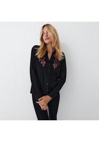 Mohito - Koszula z kwiatowym printem - Czarny. Kolor: czarny. Wzór: nadruk, kwiaty #1