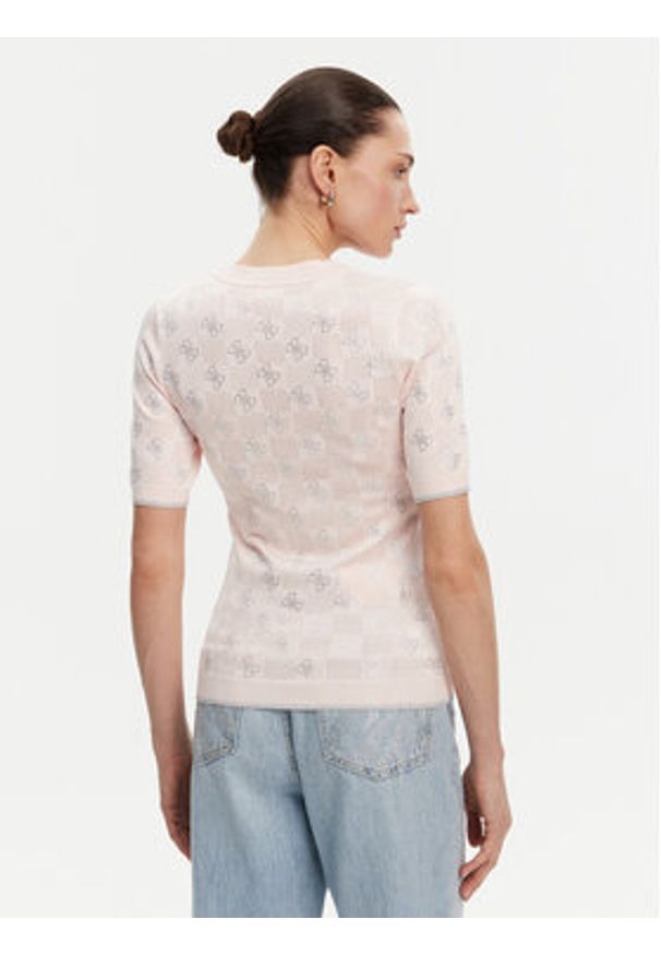 Guess Sweter W5GR20 Z3D60 Różowy Regular Fit. Kolor: różowy. Materiał: wiskoza