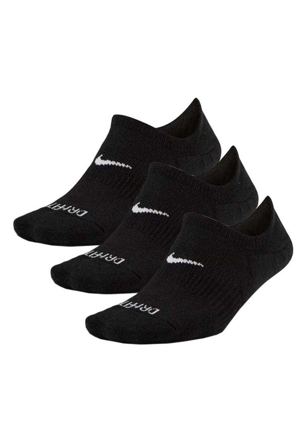 Nike - Skarpety Unisex Adult Plus Cush Footie DriFIT Everyday NoShow (zestaw 3 Sztuk). Kolor: czarny. Sport: turystyka piesza