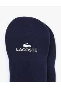 Lacoste - LACOSTE - Granatowe bawełniane stopki. Kolor: niebieski. Materiał: bawełna. Wzór: napisy #3