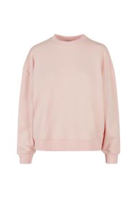 BUILD YOUR BRAND - Bluza Damska Dekolt W Szpic Oversized. Kolor: różowy