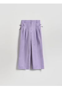 Reserved - Spodnie z kokardkami - lawendowy. Kolor: fioletowy. Materiał: tkanina #1