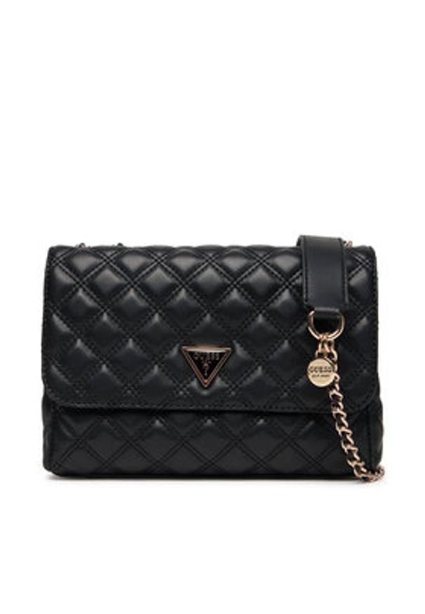 Guess Torebka Giully II HWQG96 73200 Czarny. Kolor: czarny. Materiał: skórzane