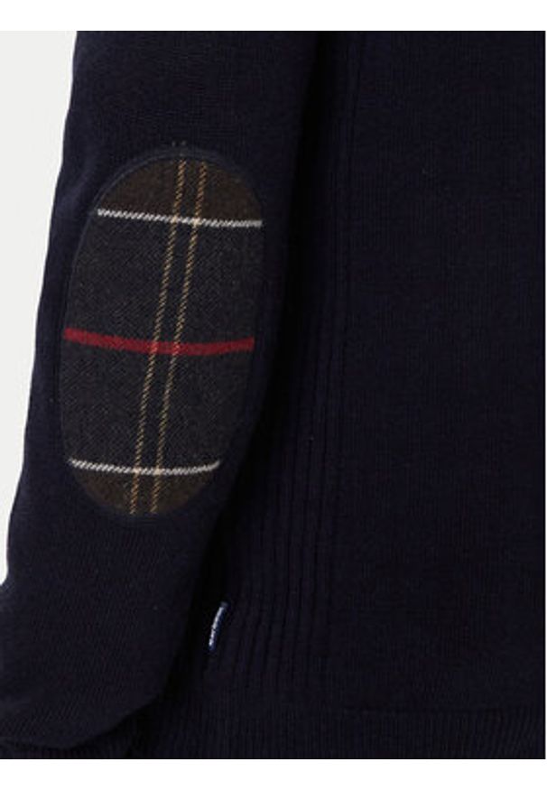 Barbour Sweter Holden MKN0837NY91 Granatowy Regular Fit. Kolor: niebieski. Materiał: wełna