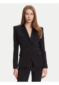 Elisabetta Franchi Marynarka GI-149-51E2 Czarny Regular Fit. Kolor: czarny. Materiał: syntetyk