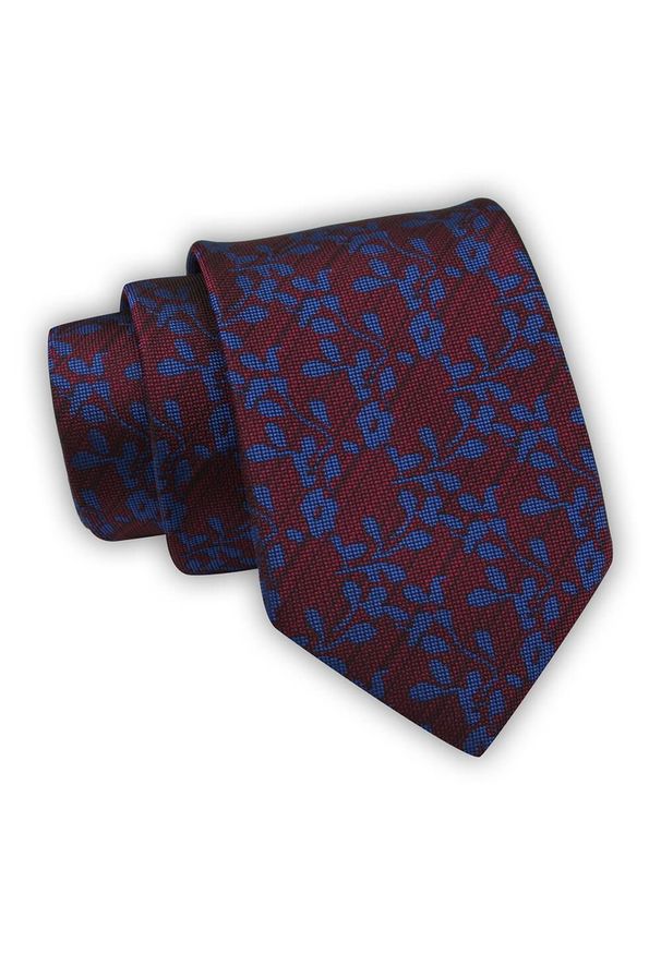 Krawat Alties (7 cm) - Bordowy, Kwiatowy Wzór. Kolor: czerwony. Materiał: tkanina. Wzór: kwiaty. Styl: elegancki, wizytowy