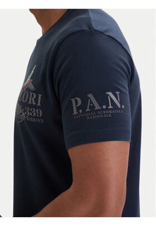 Aeronautica Militare T-Shirt 261TS2541UJ00727 Granatowy Regular Fit. Kolor: niebieski. Materiał: bawełna