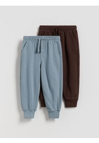 Reserved - Dresowe joggery 2 pack - ciemnobrązowy. Kolor: brązowy. Materiał: dresówka