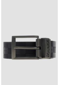 Guess - GUESS Czarny dwustronny męski pasek w monogram Reversible Logo Belt, Rozmiar M. Kolor: czarny. Styl: elegancki, casual #1