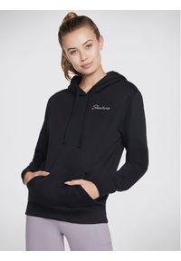 skechers - Skechers Bluza Signature Po Hoodie WHD116 Czarny Regular Fit. Kolor: czarny. Materiał: bawełna