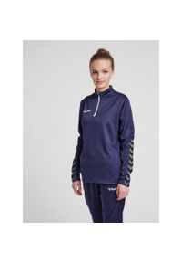 Bluza do piłki nożnej damska Hummel demi-zip hml AUTHENTIC. Kolor: niebieski