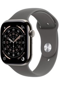 APPLE - Smartwatch Apple Watch 11 GPS + Cellular 46mm Natural Titanium Sport Band S/M Grafitowy (MFCW4ZR/A). Rodzaj zegarka: smartwatch. Kolor: szary. Styl: sportowy